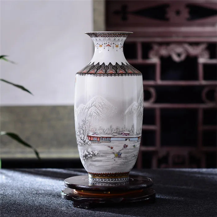Antique-Style Jingdezhen Ceramic Tabletop Vase – 7 Designs