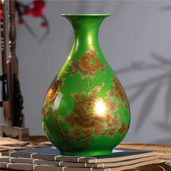Handmade Crystal-Glaze Ceramic Vase – Gourd & Yu Hu Chun Shapes, 7 Designs