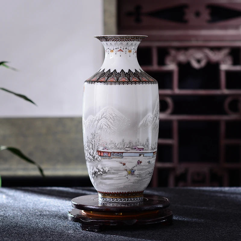 Antique-Style Jingdezhen Ceramic Tabletop Vase – 7 Designs