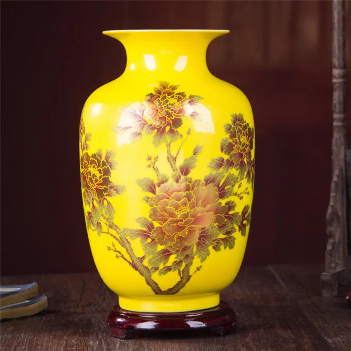 Yellow Crystal-Glaze Ceramic Vase – Designs A–I