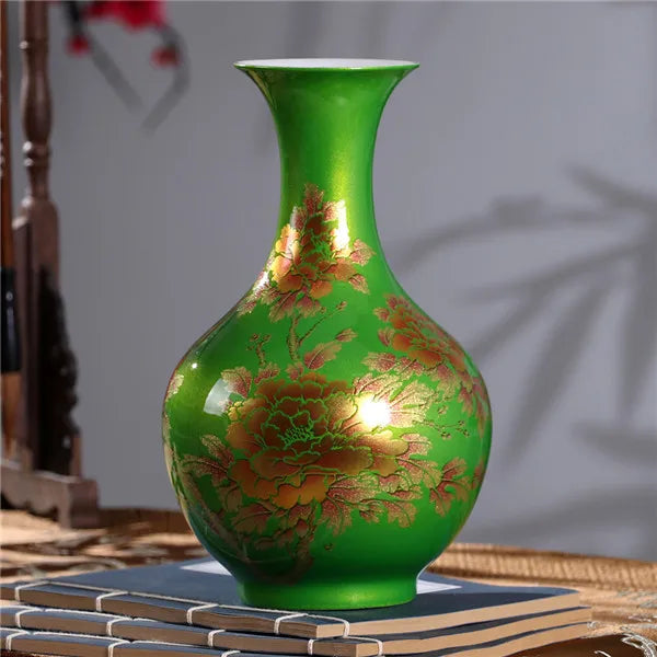Classical Crystal-Glaze Ceramic Vase – 7 Appreciation & Pomegranate Designs