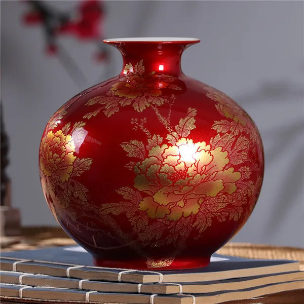 Classical Crystal-Glaze Ceramic Vase – 7 Appreciation & Pomegranate Designs