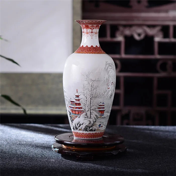 Antique-Style Jingdezhen Ceramic Tabletop Vase – 7 Designs