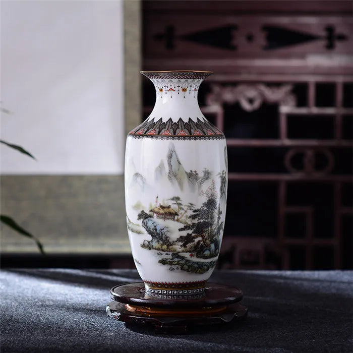 Antique-Style Jingdezhen Ceramic Tabletop Vase – 7 Designs