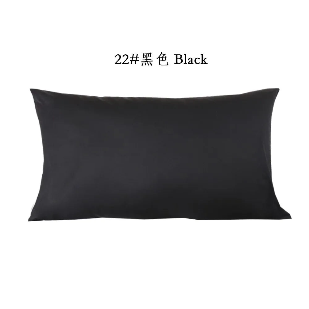 Smoky Gray or Black Cotton Twill Zipper Pillow Cover – 10 Sizes incl. 18.90 × 29.13 in (48 × 74 cm), 1 Piece