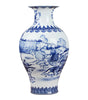 Classic Blue & White Ceramic Tabletop Vase – 6 Decorative Designs, 30 cm