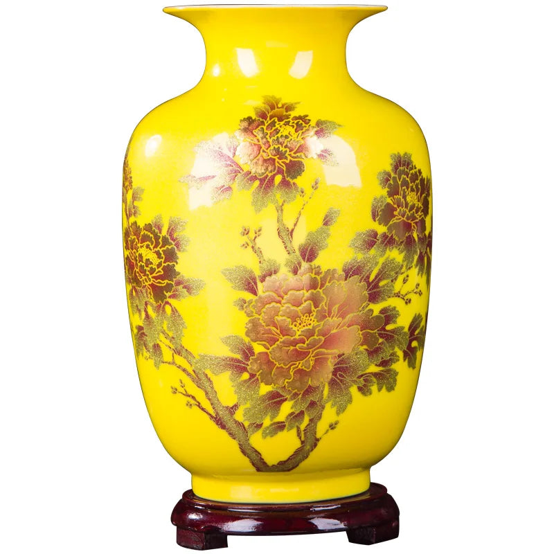 Yellow Crystal-Glaze Ceramic Vase – Designs A–I
