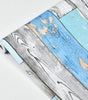 Blue Distressed Wood Waterproof Vinyl Peel-and-Stick Wallpaper – Removable & Oil-Resistant