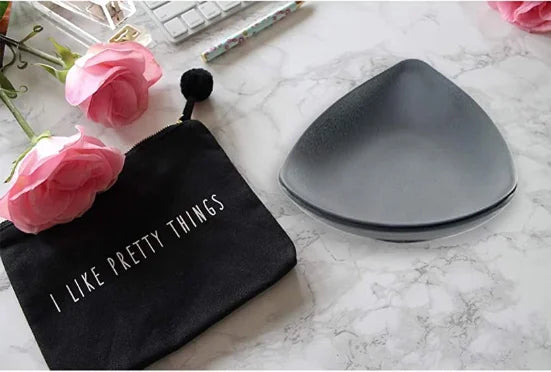 Elegant Black Jewelry & Key Dish – Oval Organizer for Rings, Keys, and Small Essentials | Decorative Entryway Tray, Perfect Housewarming or Gift