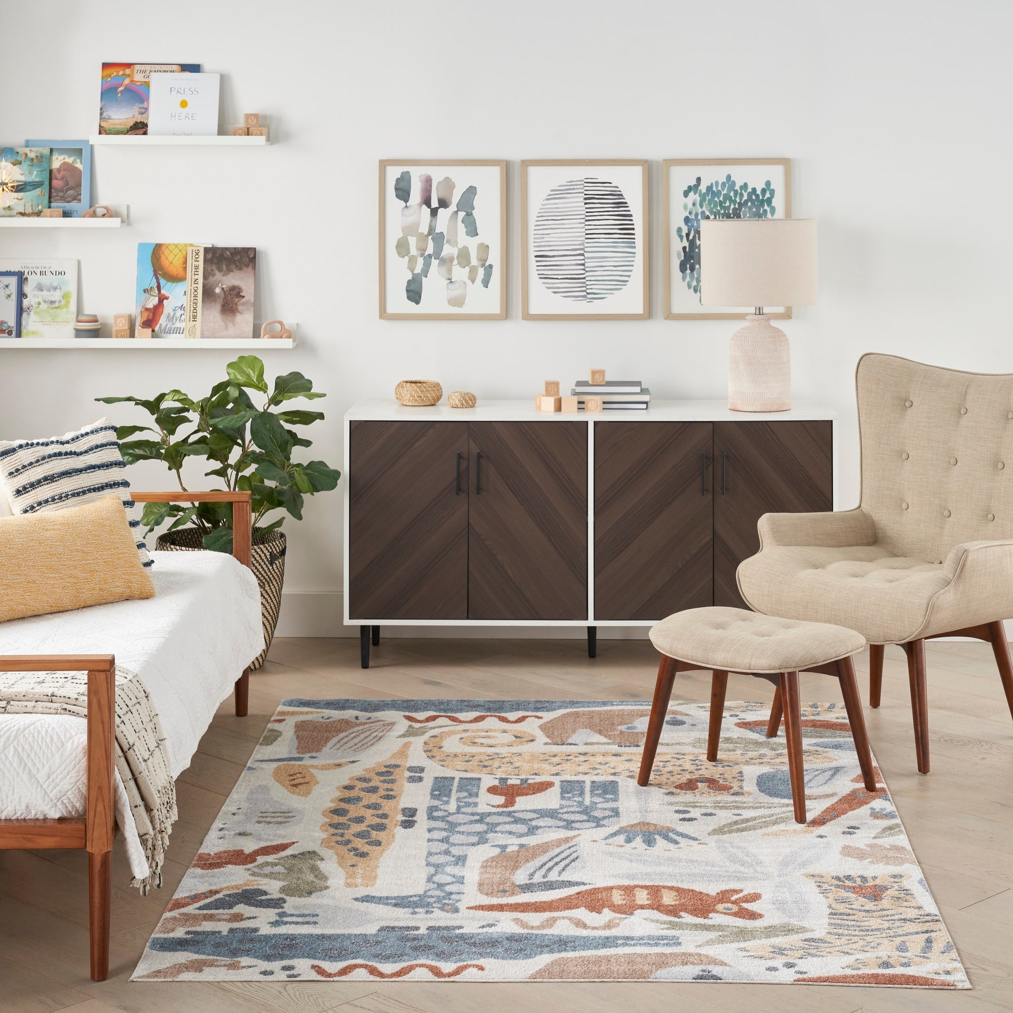 Astra Machine Washable Animal Print Area Rug