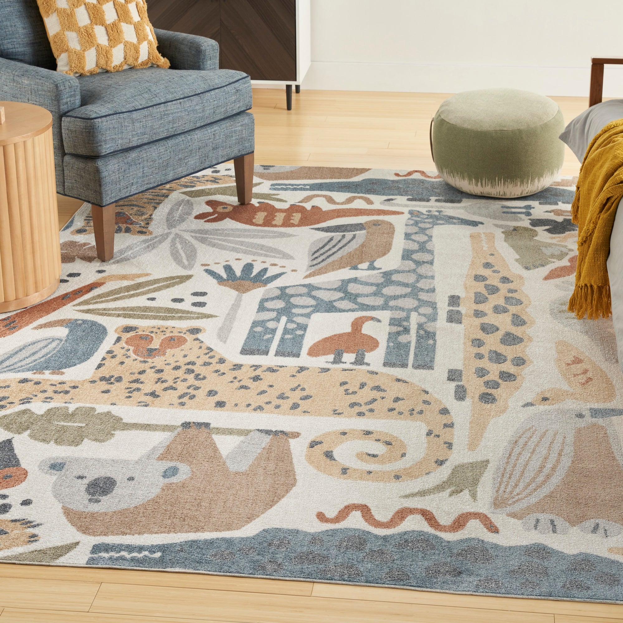 Astra Machine Washable Animal Print Area Rug