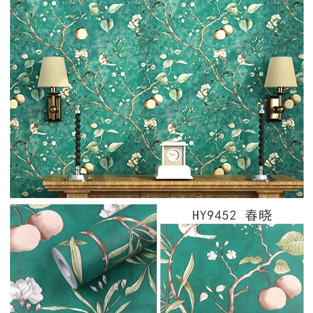 Grey Floral PVC Peel and Stick Waterproof Wallpaper for Furniture and Walls