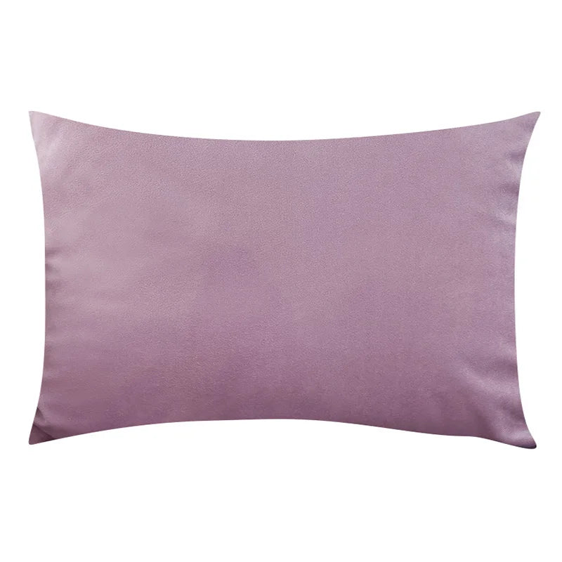 Purple & Light Purple Solid Velvet Lumbar Pillow Cover – Soft Woven Fabric, 1 Piece, 11.81 × 19.69 in (30 × 50 cm)