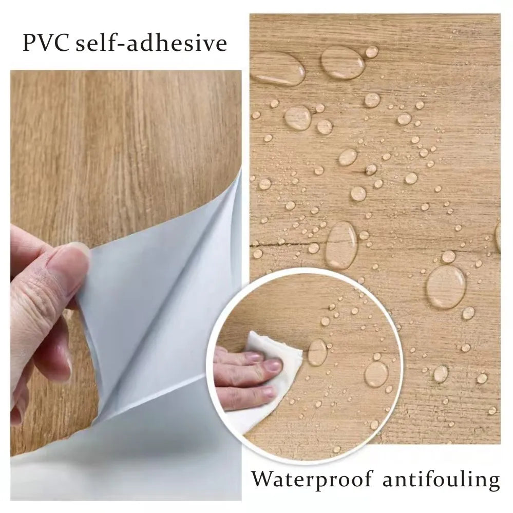 Embossed Wood Grain Peel and Stick Wallpaper – Waterproof, Removable, Self-Adhesive Vinyl Wallpaper