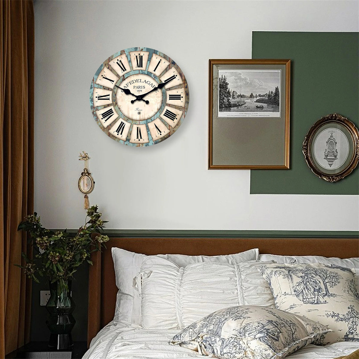 Rustic Wood-Grain Silent Wall Clock – Round Wooden Quartz Decor, 10–16 Inch