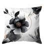 Black & White Floral Polyester Peachskin Pillow Cover – Designs 1–2, 4 Sizes