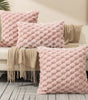 Textured Plush Pillow Cover – Pink, Rose Red & Red | Square & Lumbar Sizes