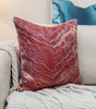 Geometric-Line Jacquard Throw Pillow Cover – 17.72 in Square, 7 Colors (Blue, Green, Beige, Yellow & More)