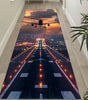 Neon Airplane Runway Kids’ Play Rug – Washable Polyester Floor Mat for Bedroom, Corridor & Balcony