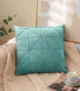 Light Blue Geometric Grid Velvet Pillow Cover – 17.72 in, Single or Set of 2