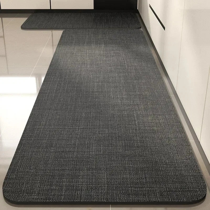 Soft Flannel Kitchen Runner & Entrance Rug – Absorbent Non-Slip Floor Mat in Floral & Grey Designs