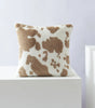 Plush Cow-Print Throw Pillow Cover, Double-Sided Polyester, Square or Lumbar, Cover Only