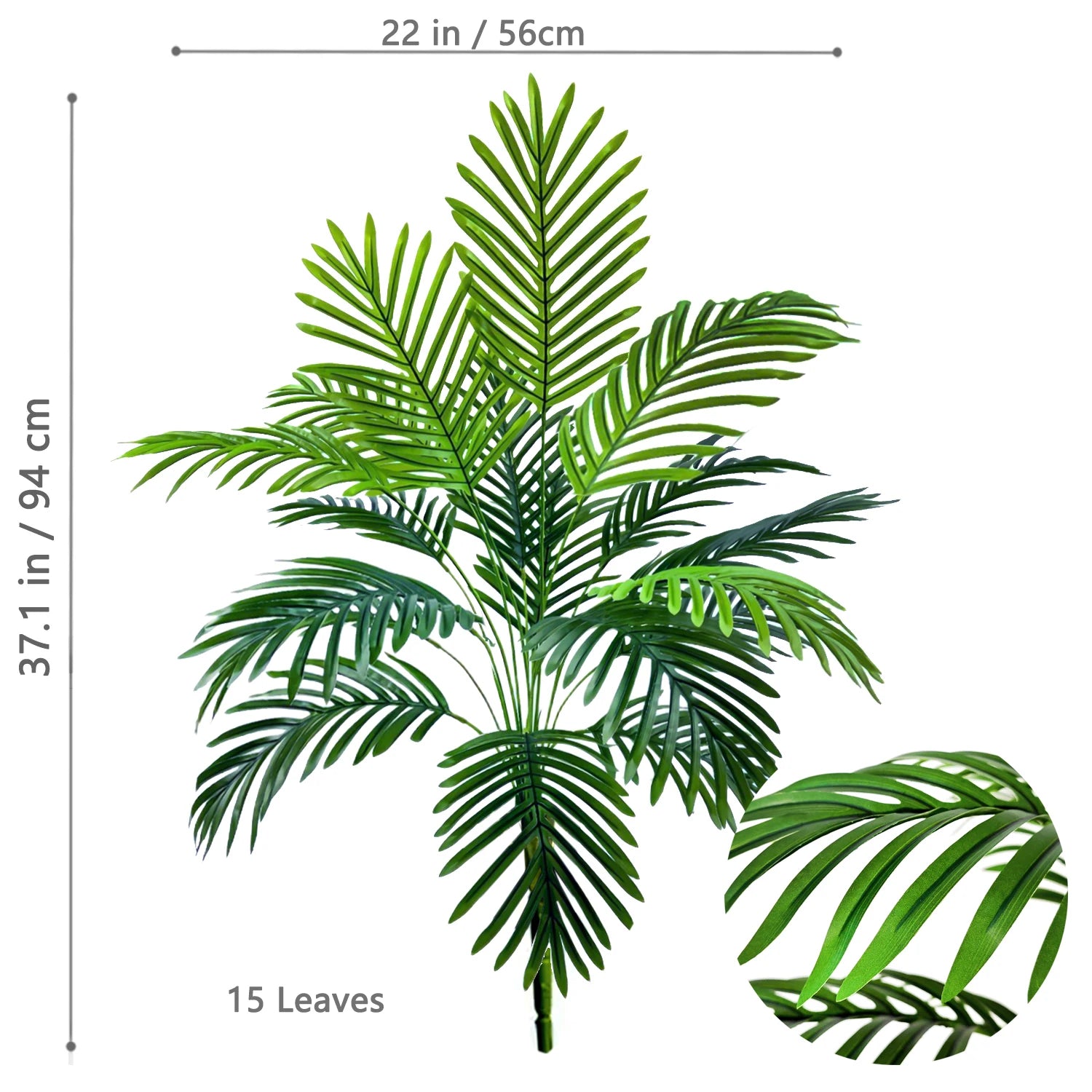 Large Artificial Palm Tree Branches – Tropical Fake Palm Leaf Plant for Home, Garden & Event Decoration