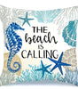 Ocean Beach Sea Life Polyester Pillow Cover – 17.72–23.62 in Square, Cover Only
