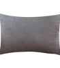 Gray & Silver Solid Velvet Lumbar Pillow Cover – Soft Woven Fabric, 1 Piece, 11.81 × 19.69 in (30 × 50 cm)