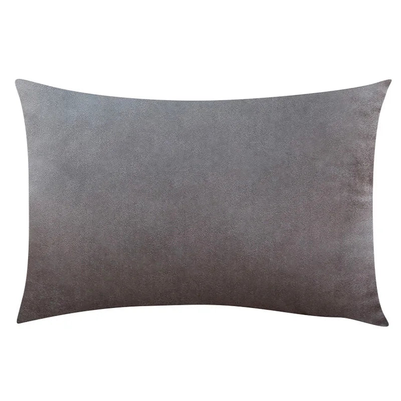 Gray & Silver Solid Velvet Lumbar Pillow Cover – Soft Woven Fabric, 1 Piece, 11.81 × 19.69 in (30 × 50 cm)