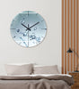 Water Drop Tempered Glass Silent Wall Clock – Modern Quartz Decor, 12–16 Inch