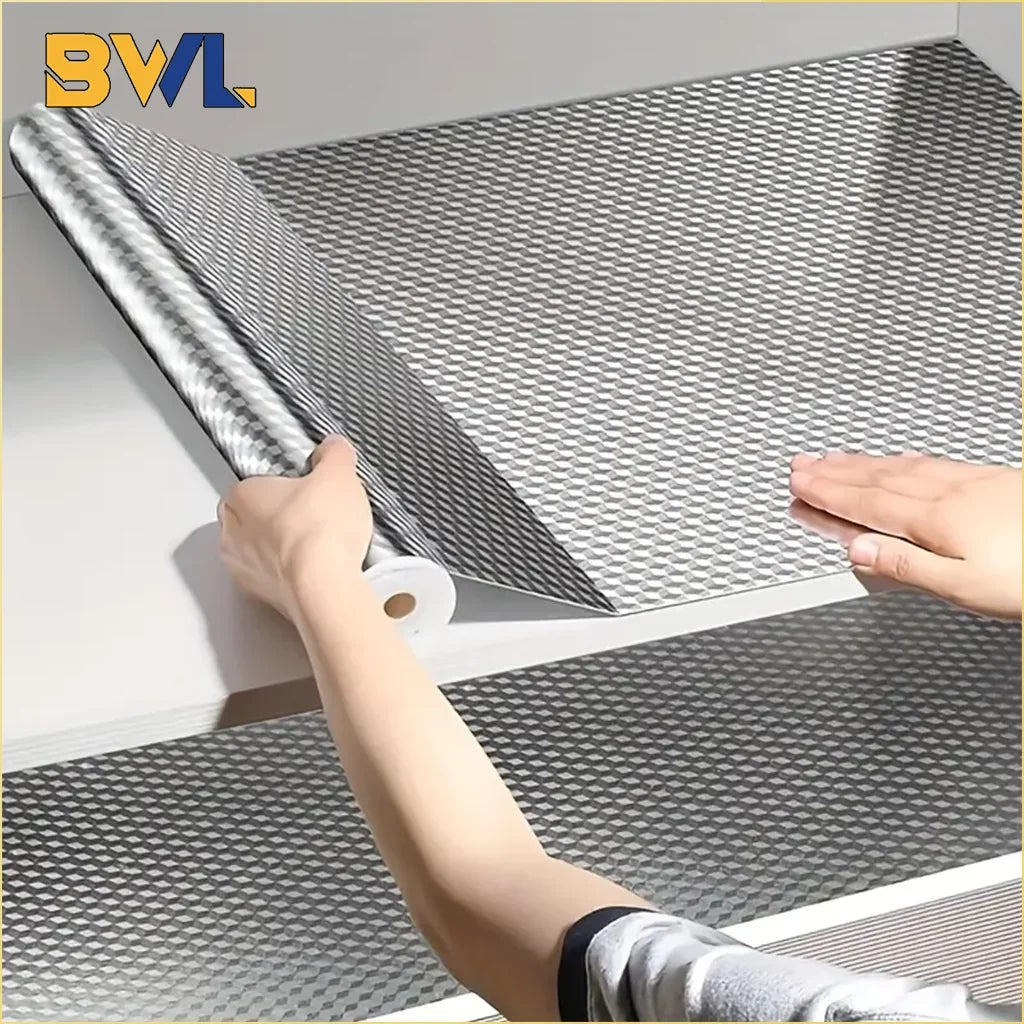 Kitchen Oil-Proof Aluminum Foil Peel and Stick Wallpaper – Waterproof, Heat Resistant, Self-Adhesive Vinyl Wallpaper