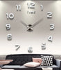 Silver DIY Acrylic Mirror Wall Clock – Seven Decorative Designs