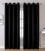 Black 120 GSM Double-Layer Semi-Light Blocking Curtain Panel – 2 Hanging Styles