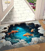 3D Koi & Lotus Non-Slip Flannel Doormat – Soft Absorbent Washable Floor Mat for Entrance & Bathroom