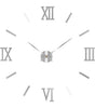 Large Silver Acrylic Mirror DIY Wall Clock – Five Designs, Adjustable Diameter