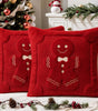 Gingerbread Christmas Pillow Covers – Plush Embroidered Set of 2, Four Designs