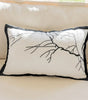 Black Branch Polyester/Cotton Lumbar Pillow Cover – 11.81 × 19.69 in (30 × 50 cm), 1 Piece