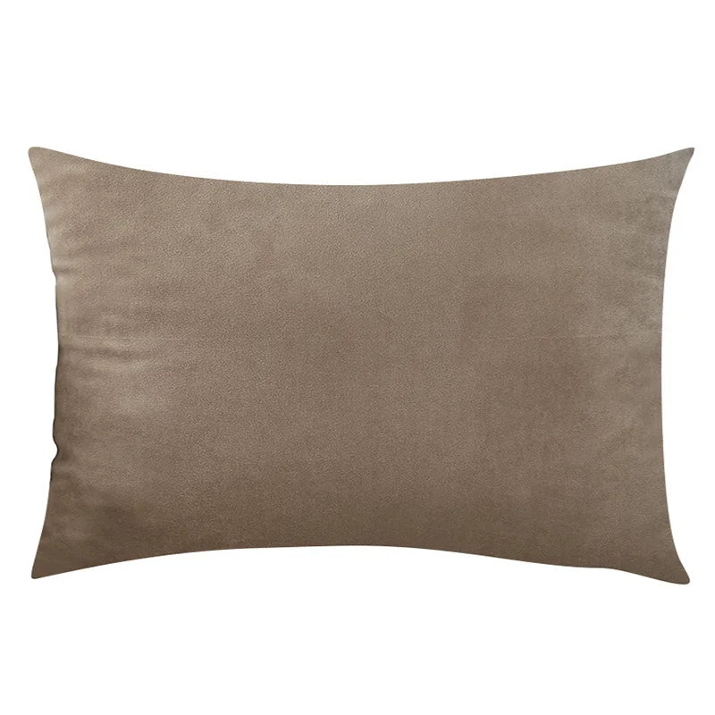 Gray & Silver Solid Velvet Lumbar Pillow Cover – Soft Woven Fabric, 1 Piece, 11.81 × 19.69 in (30 × 50 cm)