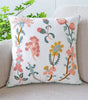 Multicolor Garden Flowers Embroidered Polyester/Cotton Pillow Cover – 17.72 × 17.72 in (45 × 45 cm)