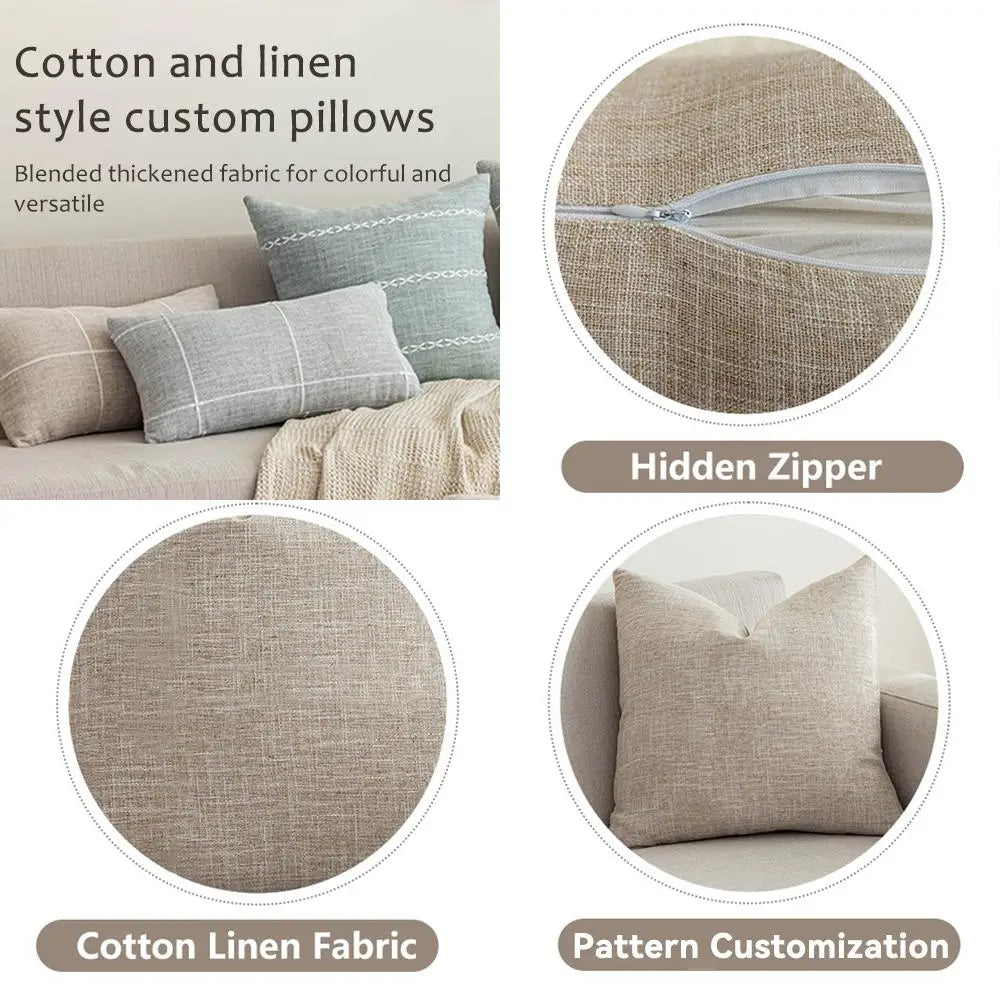 Minimalist Geometric Line Pillow Cover – Design 5, 5 Sizes