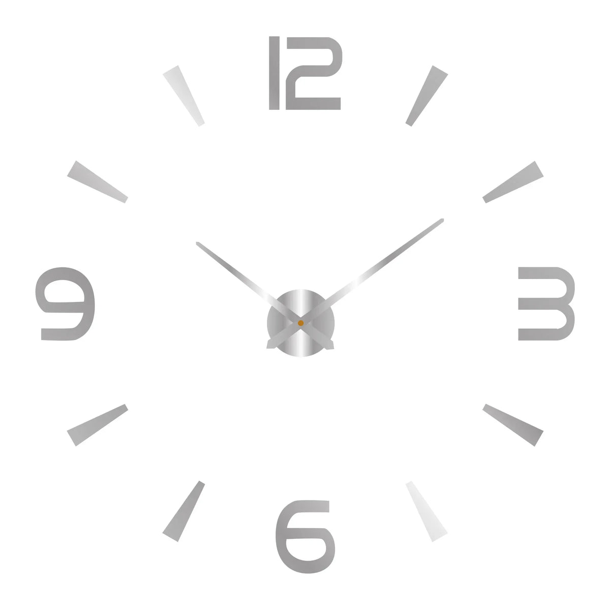 Silver Acrylic Mirror DIY Wall Clock – 11 Designs, 36 or 48 Inch