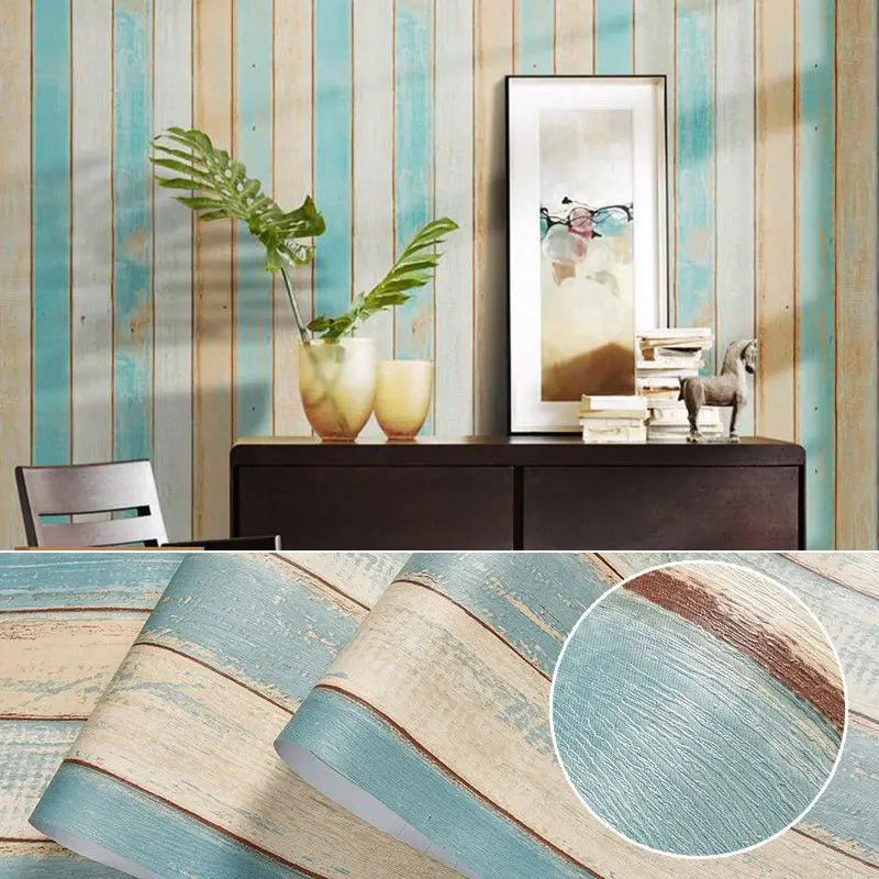 Waterproof Removable Wood-Grain Vinyl Peel-and-Stick Wallpaper for Walls, Cabinets & Furniture