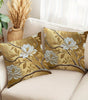 Golden Magnolia Polyester Peachskin Pillow Covers – Single-Sided Print, 15.75–23.62 in Square, Set of 4