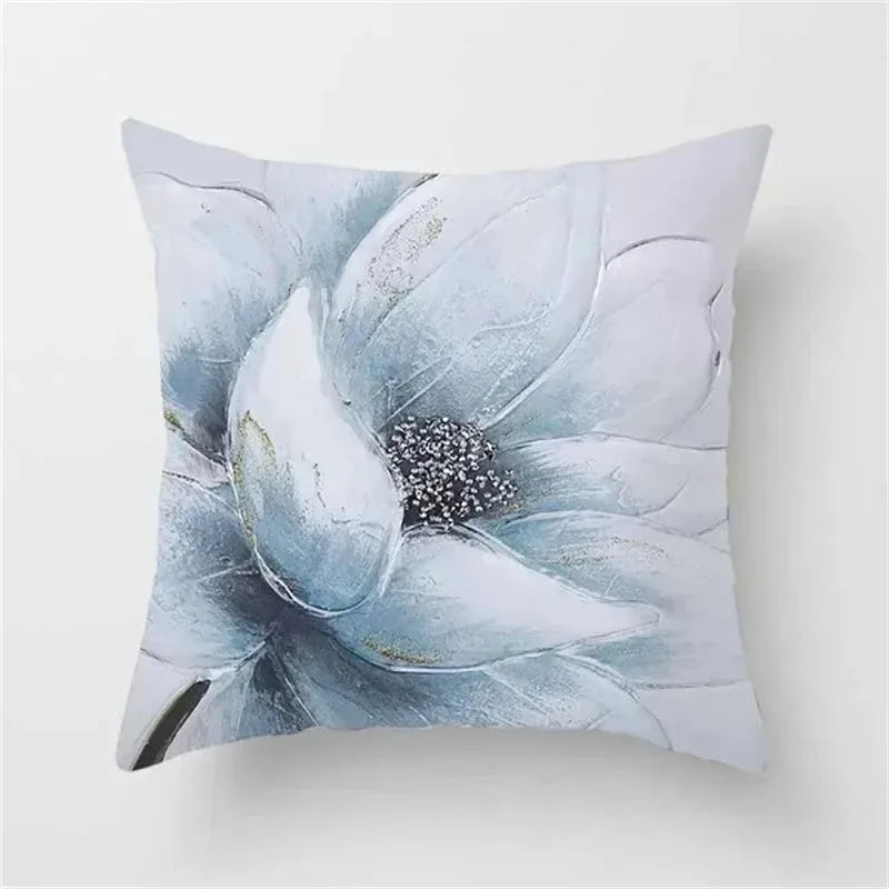 Ginkgo & Floral Polyester Pillow Cover – 17.72 × 17.72 in (45 × 45 cm), 1 Piece