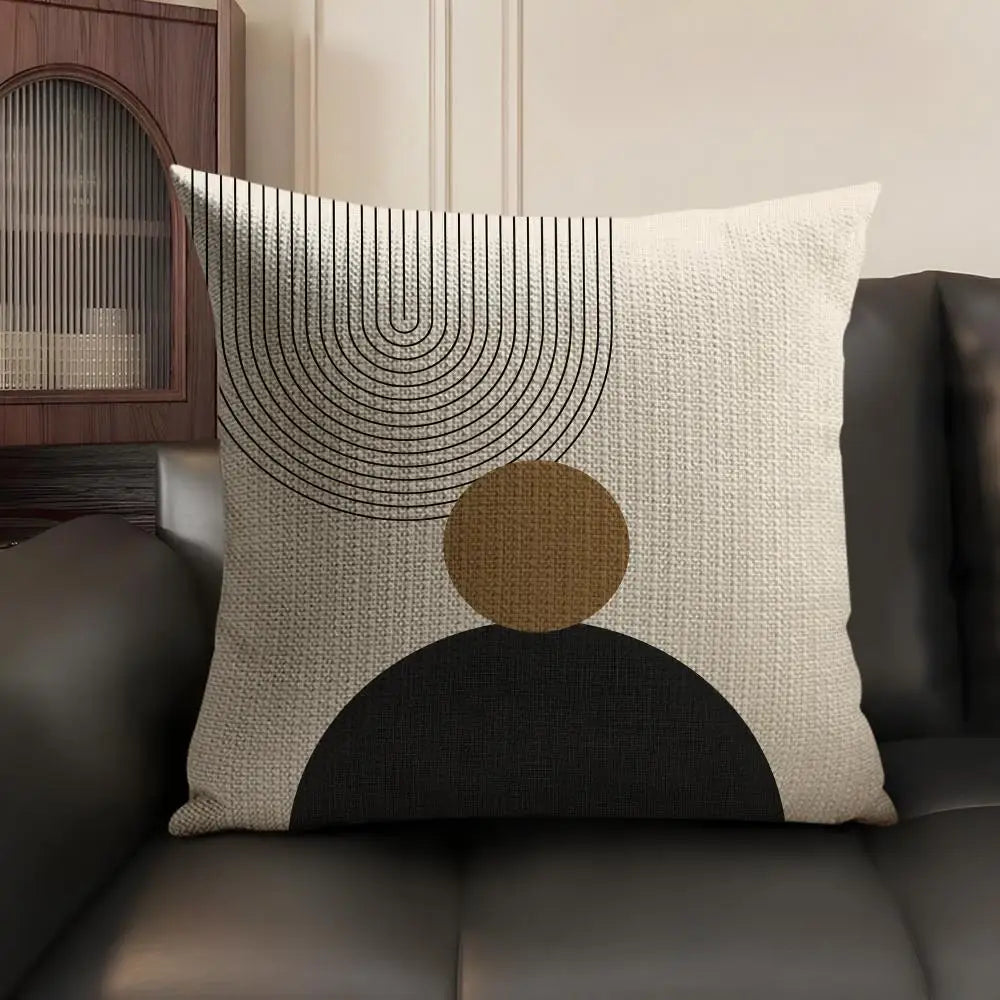 Minimalist Geometric Line Pillow Cover – Design 10, 5 Sizes