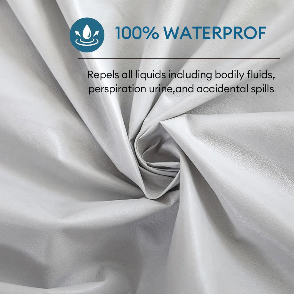 Waterproof Polyester Microfiber Zipper Pillow Protectors – 19.69 × 27.56 in (50 × 70 cm), Set of 2