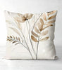 Neutral Botanical Floral Leaf Polyester Pillow Cover – 4 Designs, 4 Sizes