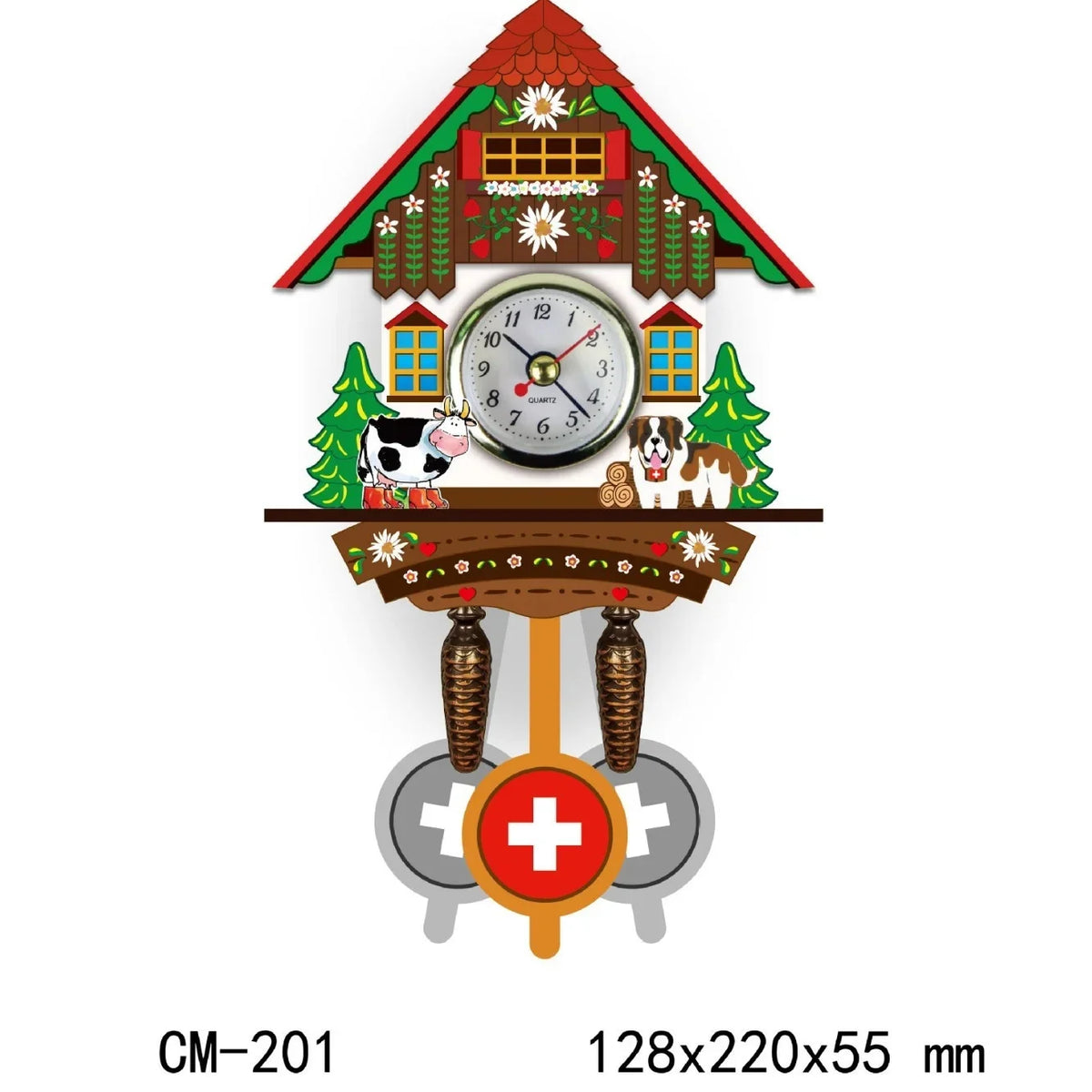 Wooden Birdhouse-Style Quartz Wall Clock – Cuckoo-Inspired Decor, A1–A10