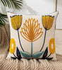 Golden Floral Trio Embroidered Polyester/Cotton Pillow Cover – 17.72 × 17.72 in (45 × 45 cm)